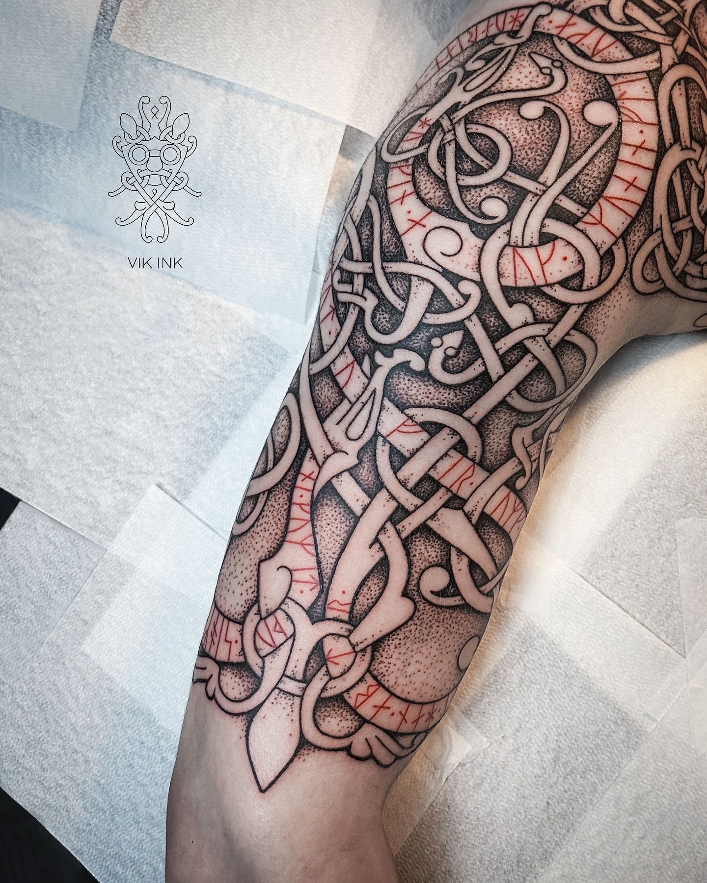 Old-norse Urnes styletattoo by Obban